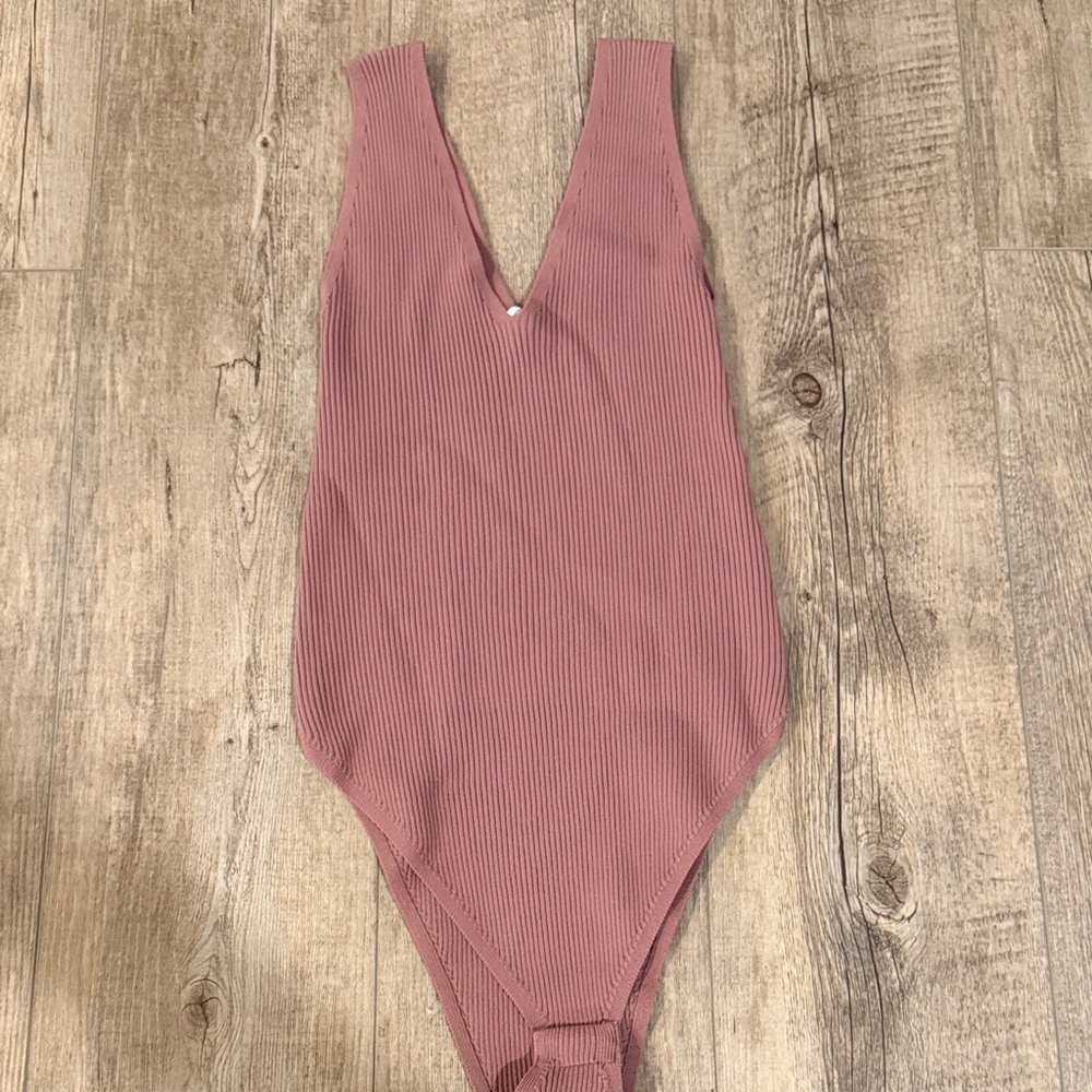 Wishlist Dusty Pink Ribbed Top